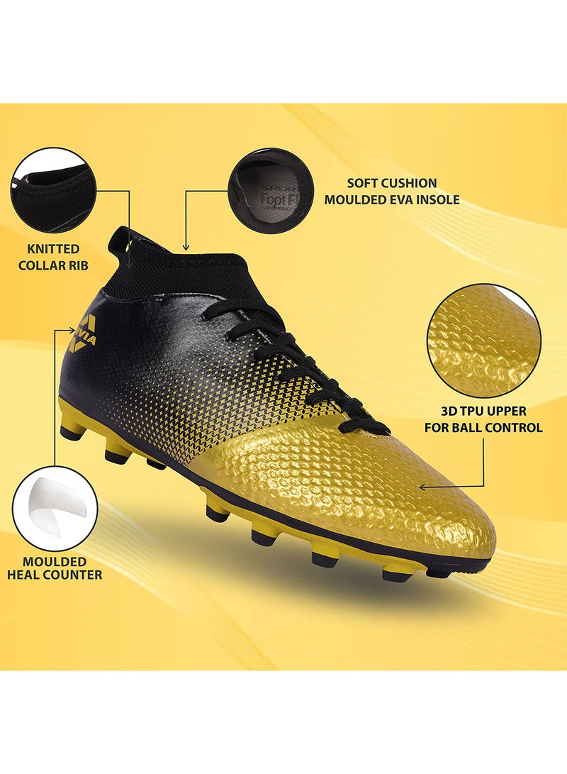 Nivia Ashtang Football Shoes | 9 UK/ 10 US / 43 EU | Synthetic Leather | PVC sole | Lace-Fastening | Padded Footbed - Image 2