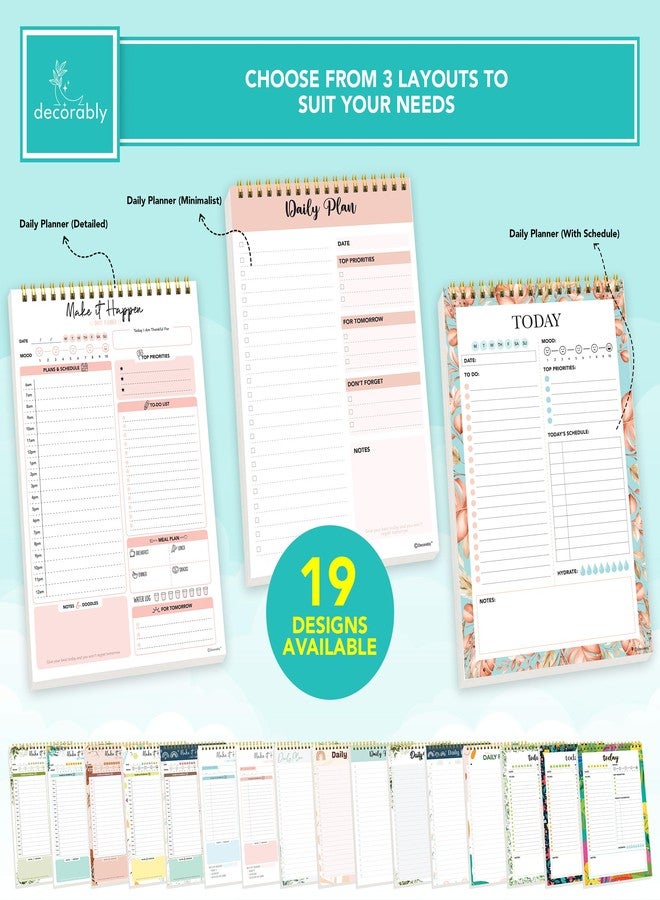 Decorably 52 Sheets Nude Pink Undated Daily To Do List Notepad, 6.5x10in Spring-Bound Easy Tear-Off Design, with Priorities, Checklist, Agenda, Reminders, Notes - Home, School, Office - Image 2