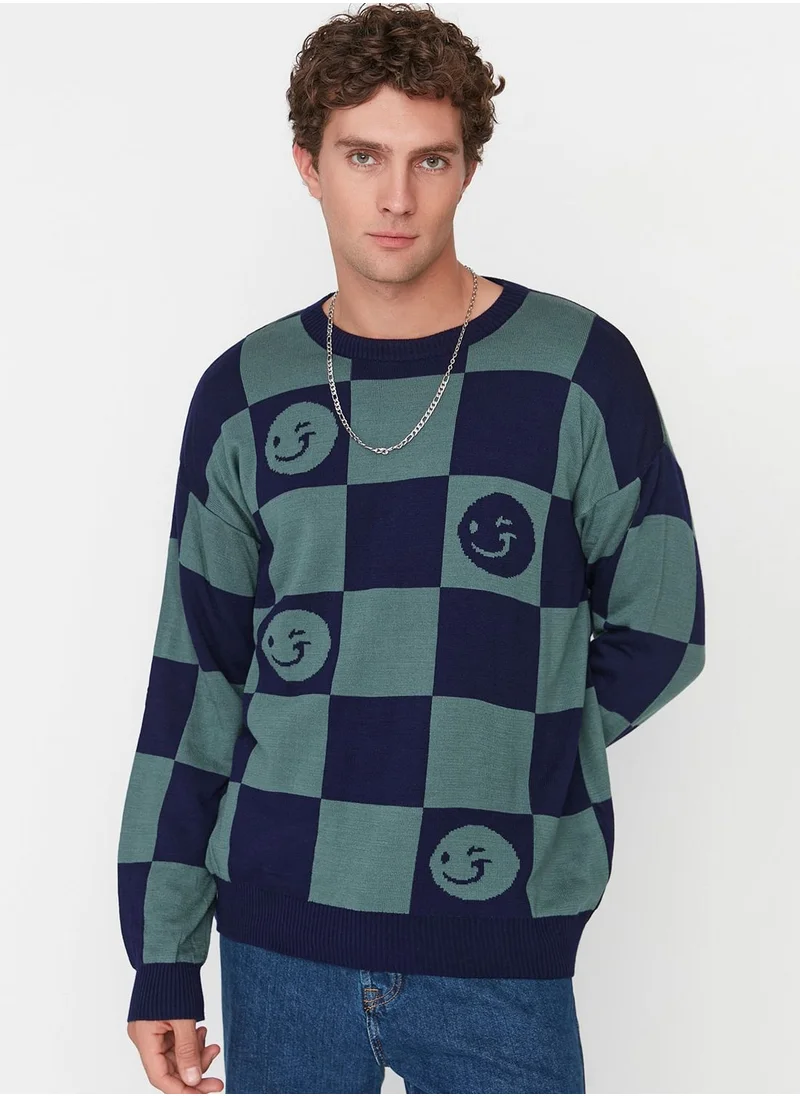 trendyol Color Block Crew Neck Sweater