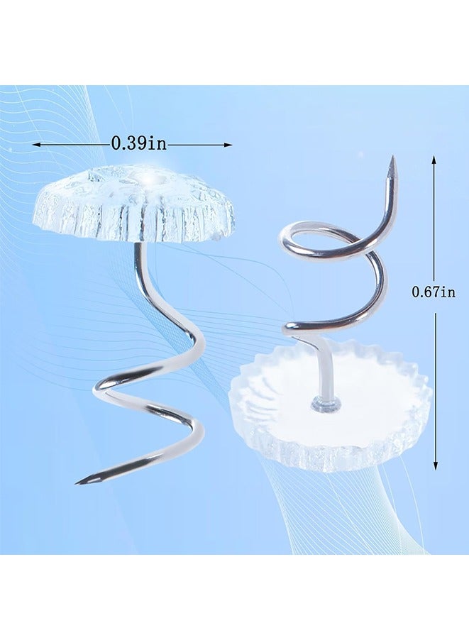 100 Pcs Bed Skirt Pins, Bed Skirt and Upholstery Twist Pins, Clear Head Screw Twist Pins for Hold Bedskirt, Couch Covers and Other Fabrics - Image 2