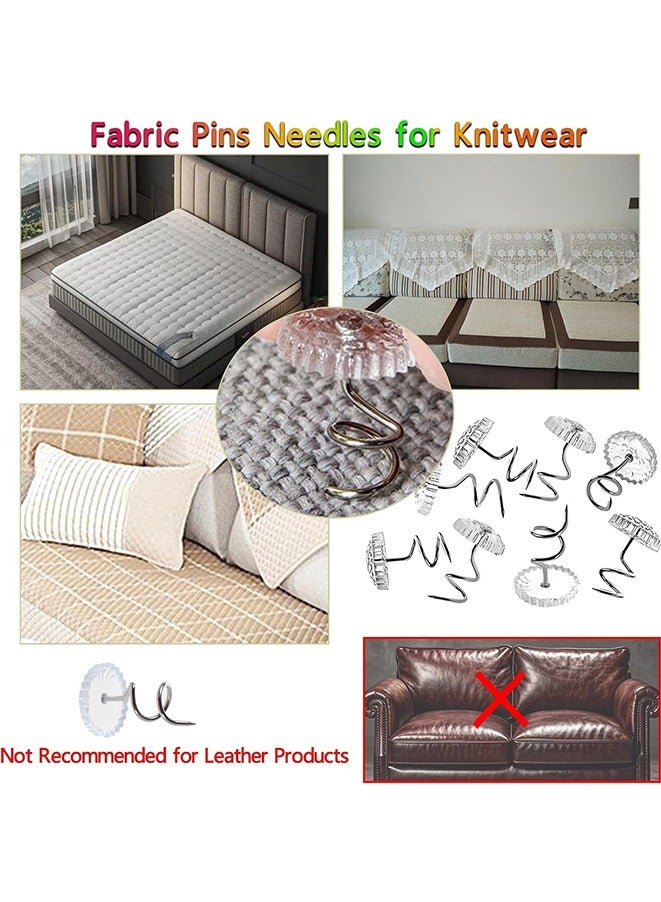 100 Pcs Bed Skirt Pins, Bed Skirt and Upholstery Twist Pins, Clear Head Screw Twist Pins for Hold Bedskirt, Couch Covers and Other Fabrics - Image 5