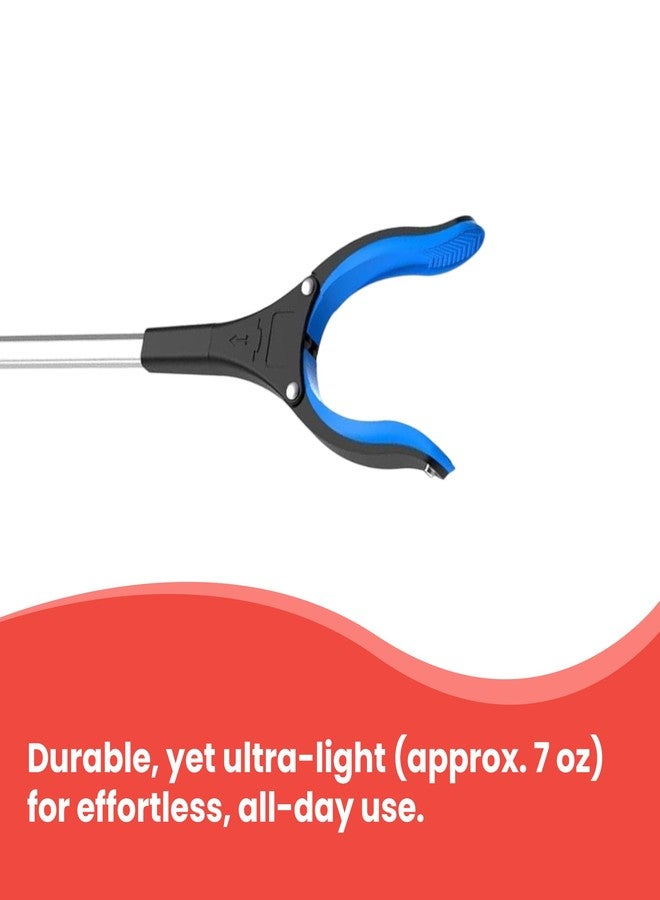 أداة التقاط قابلة للتمديد من أبلي بطول 28 بوصة، مزودة بفك دوار 360 درجة، وتصميم قابل للطي، وطرف مغناطيسي، وخفيفة الوزن، مناسبة لكبار السن، باللونين الأسود والأزرق. - Image 2