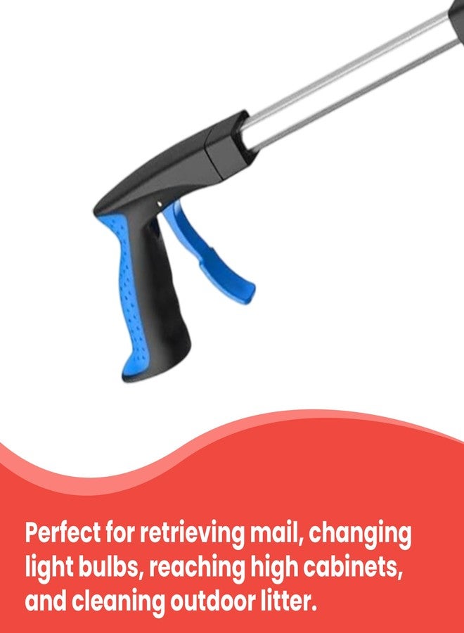أداة التقاط قابلة للتمديد من أبلي بطول 28 بوصة، مزودة بفك دوار 360 درجة، وتصميم قابل للطي، وطرف مغناطيسي، وخفيفة الوزن، مناسبة لكبار السن، باللونين الأسود والأزرق. - Image 3