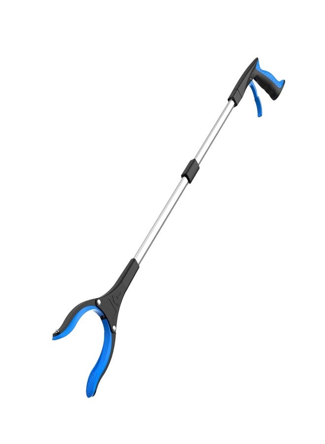 أداة التقاط قابلة للتمديد من أبلي بطول 28 بوصة، مزودة بفك دوار 360 درجة، وتصميم قابل للطي، وطرف مغناطيسي، وخفيفة الوزن، مناسبة لكبار السن، باللونين الأسود والأزرق. - Image 1