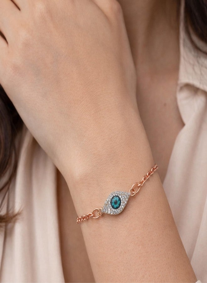 ST logo 4 pcs Evil Eye Bracelet for Women Evil Eye Protection Link Chain Bracelet Rose GoldChain Link Charm for Protection Jewelry Gifts - Image 5
