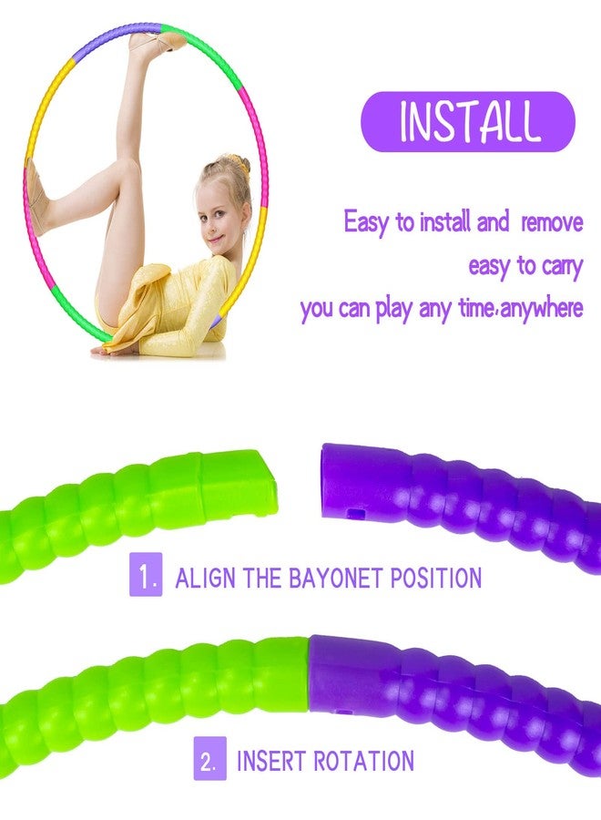 Hymaz Exercise Hoops for Kids, 8 Pack Detachable & Size Adjustable Toy Color Hoop Rings for Outdoor Gymnastic Dog Agility Equipment Sports Party Games - Image 5