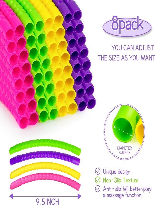 Hymaz Exercise Hoops for Kids, 8 Pack Detachable & Size Adjustable Toy Color Hoop Rings for Outdoor Gymnastic Dog Agility Equipment Sports Party Games - Image 2