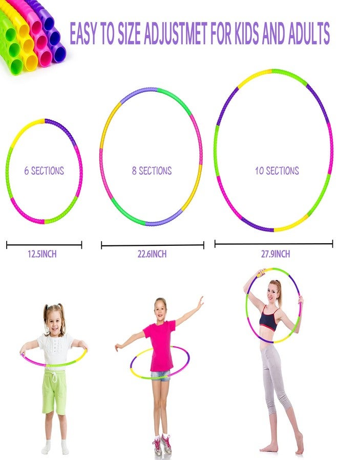 Hymaz Exercise Hoops for Kids, 8 Pack Detachable & Size Adjustable Toy Color Hoop Rings for Outdoor Gymnastic Dog Agility Equipment Sports Party Games - Image 3