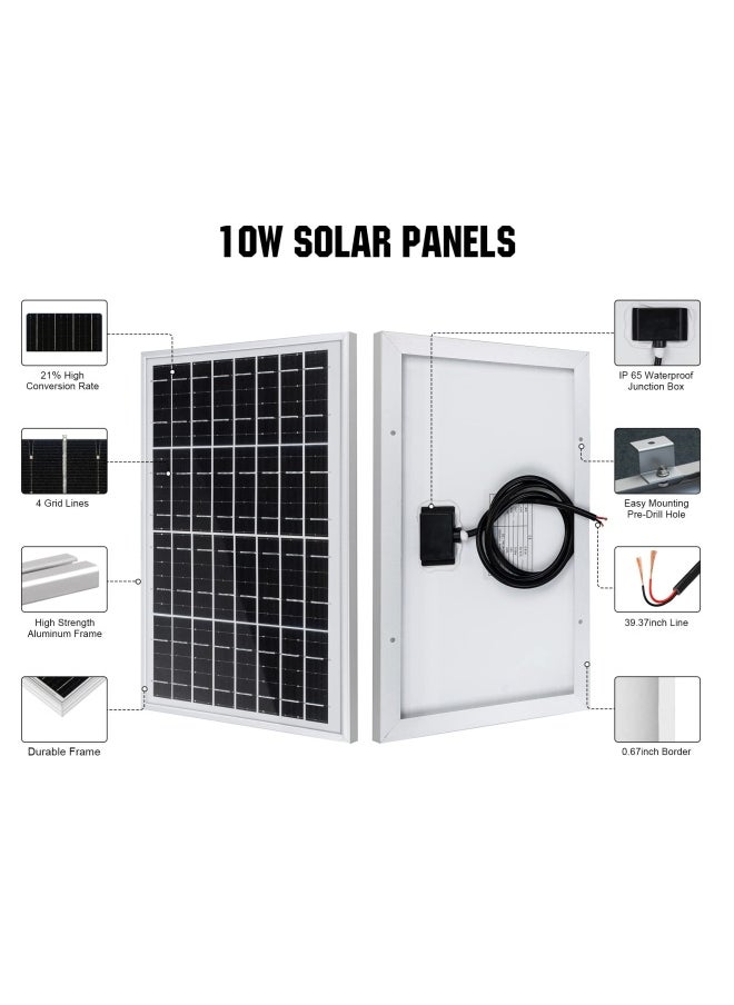 LTD Eco-Worthy 10W Solar Panel 10 Watt 12 Volt Pv Solar Module Solar Cell Panel  New  - Image 2