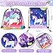 Winrayk 12 Sets Unicorn Party Favors Birthday Supplies for Girls Drawstring Bag Glow Tattoo Sticker Silicone Bracelet Keychain Goodie Bag Stuffer Filler Kids Rainbow Unicorn Party Supplies Decor - Image 4