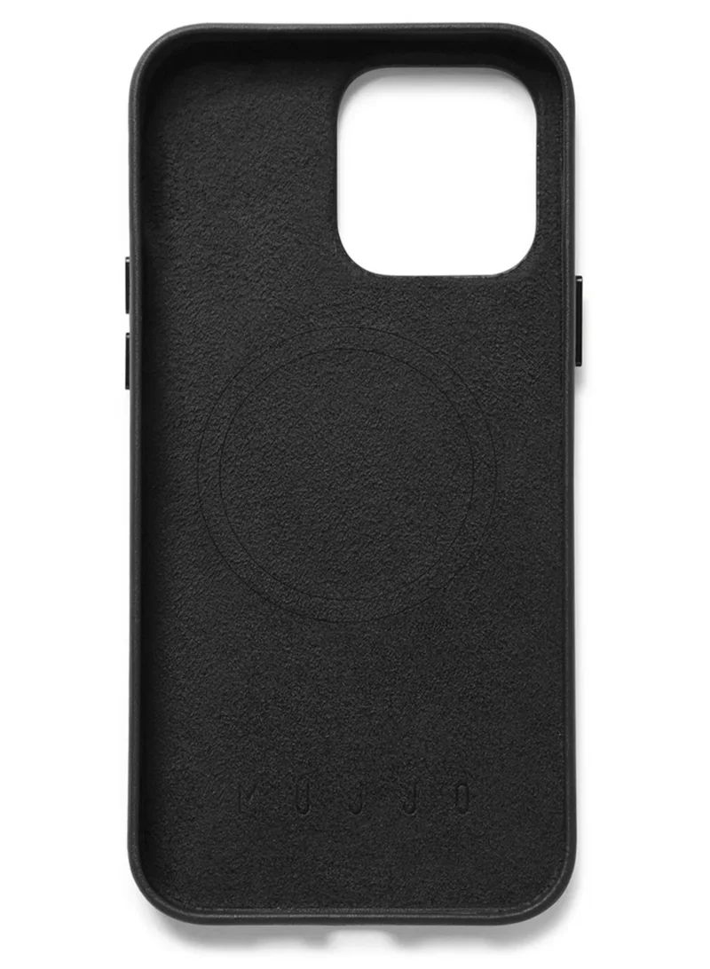 Mujjo Mujjo Leather Phone Case - Fits iPhone 14 Pro Max - MagSafe Compatible - Premium European Leather - Enhanced Phone & Camera Lens Protection - Black