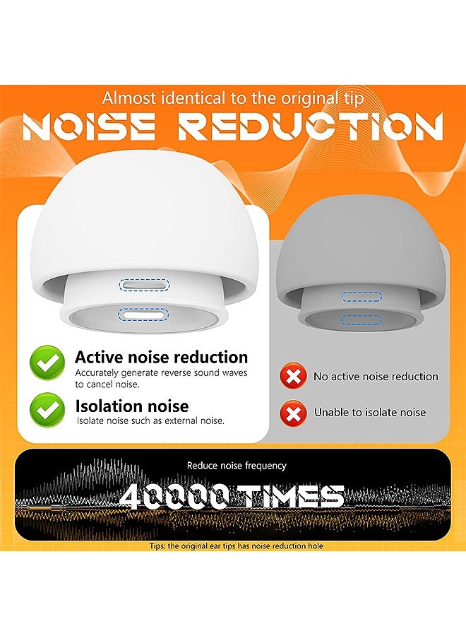MXN 4 Pairs Replacement Ear Tips for Airpods Pro/Airpods Pro 2 with Noise Reduction Hole - Non-Slip Soft Silicone Airpods Pro Replacement Ear Tips with Portable Storage Box (XS/S/M/L) - Image 4