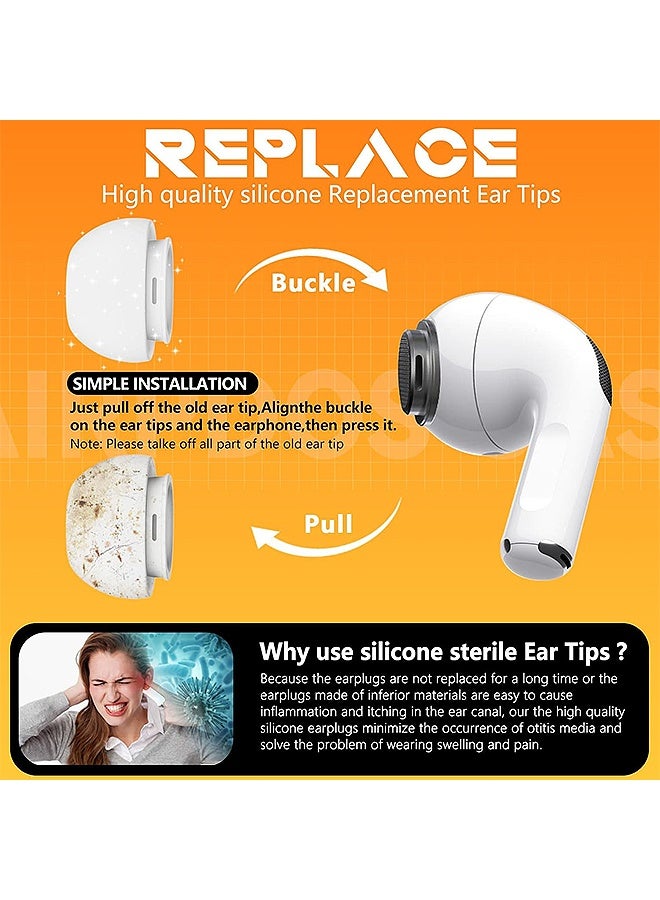 MXN 4 Pairs Replacement Ear Tips for Airpods Pro/Airpods Pro 2 with Noise Reduction Hole - Non-Slip Soft Silicone Airpods Pro Replacement Ear Tips with Portable Storage Box (XS/S/M/L) - Image 5