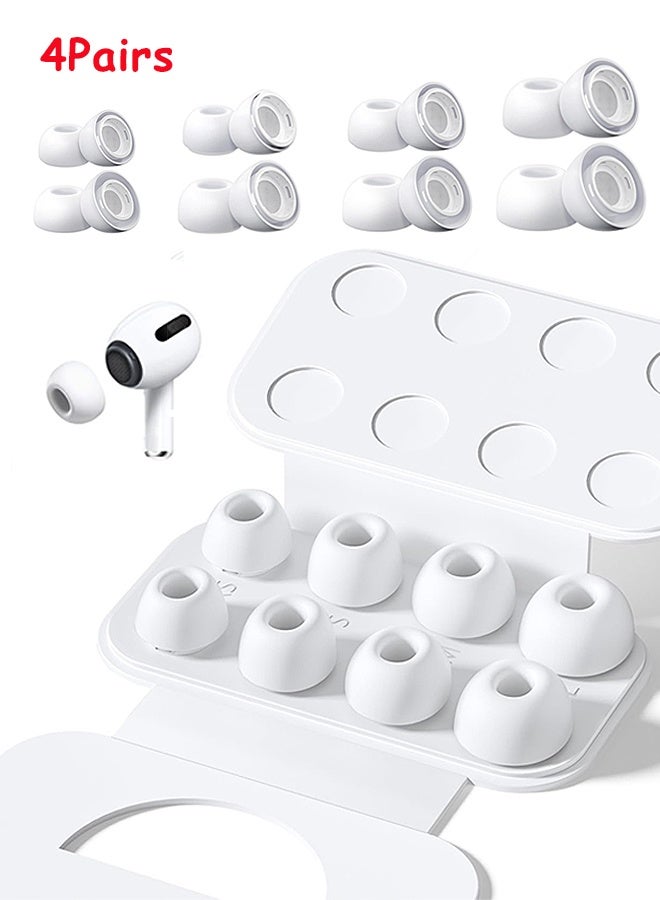 MXN 4 Pairs Replacement Ear Tips for Airpods Pro/Airpods Pro 2 with Noise Reduction Hole - Non-Slip Soft Silicone Airpods Pro Replacement Ear Tips with Portable Storage Box (XS/S/M/L) - Image 1