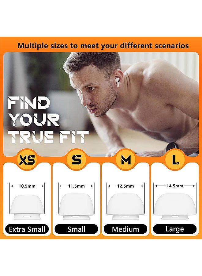 MXN 4 Pairs Replacement Ear Tips for Airpods Pro/Airpods Pro 2 with Noise Reduction Hole - Non-Slip Soft Silicone Airpods Pro Replacement Ear Tips with Portable Storage Box (XS/S/M/L) - Image 2