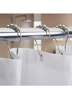 Y&D Shower Curtain Rings, Set of 12, Rust-Resistant Metal Shower Hooks Ring Shower Rings for Curtain Rolling Shower Curtain Hooks for Bathroom Shower Rod Shower Curtain Hangers  - Image 5