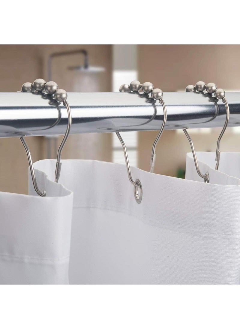 Y&D Shower Curtain Rings, Set of 12, Rust-Resistant Metal Shower Hooks Ring Shower Rings for Curtain Rolling Shower Curtain Hooks for Bathroom Shower Rod Shower Curtain Hangers  - Image 5
