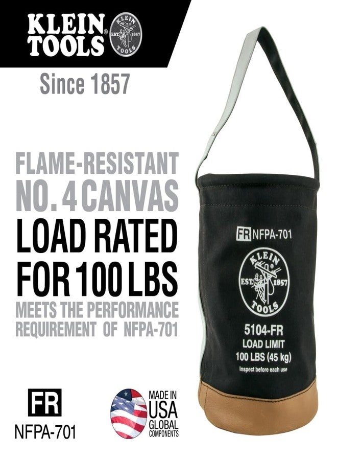 Klein Tools 5104FR Canvas Bucket, Flame-Resistant Tool Bucket Made of No. 4 Canvas, with Double-Reinforced Bottom, 100-Pound Load Rated - Image 2