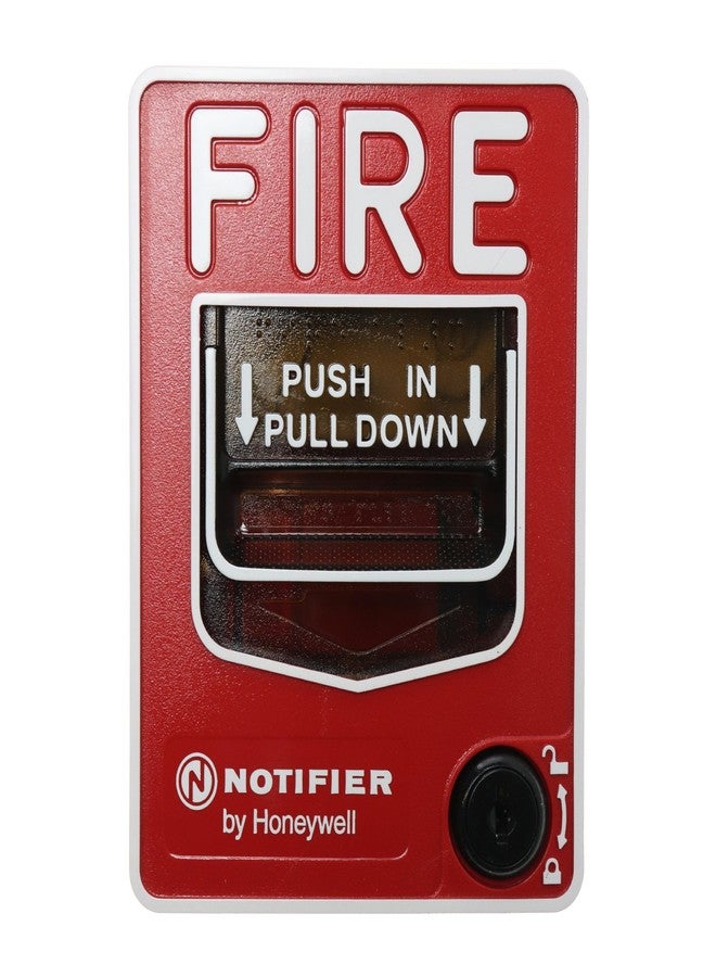 Notifier Honeywell NBG-12LX Fire Alarm Addressable Dual Action Pull Station With Key Lock - Image 1