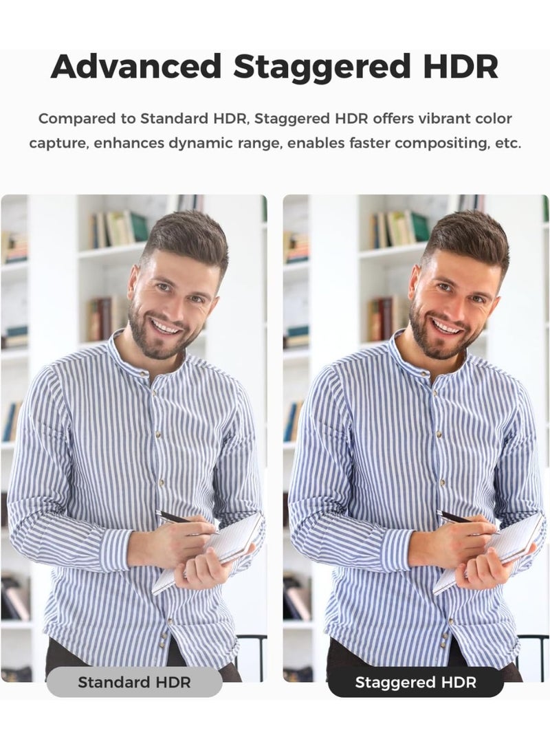 OBSBOT Meet SE 1080P@100 FPS Webcam for PC with 1/2.8 Inch Sensor, AI Image Adjustment & Auto Focus, Beauty Mode, Lightweight, Gesture Control, Staggered HDR, Webcam for Streaming, Meetings (Space Grey) - Image 3