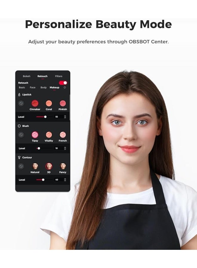 OBSBOT Meet SE 1080P@100 FPS Webcam for PC with 1/2.8 Inch Sensor, AI Image Adjustment & Auto Focus, Beauty Mode, Lightweight, Gesture Control, Staggered HDR, Webcam for Streaming, Meetings (Space Grey) - Image 4