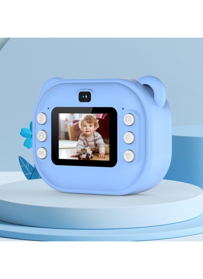 Generic Children's Digital HD Photo Printing Camera Cartoon Mini Children's Digital Camera-Color:Y600 Peacock Blue  - Image 1