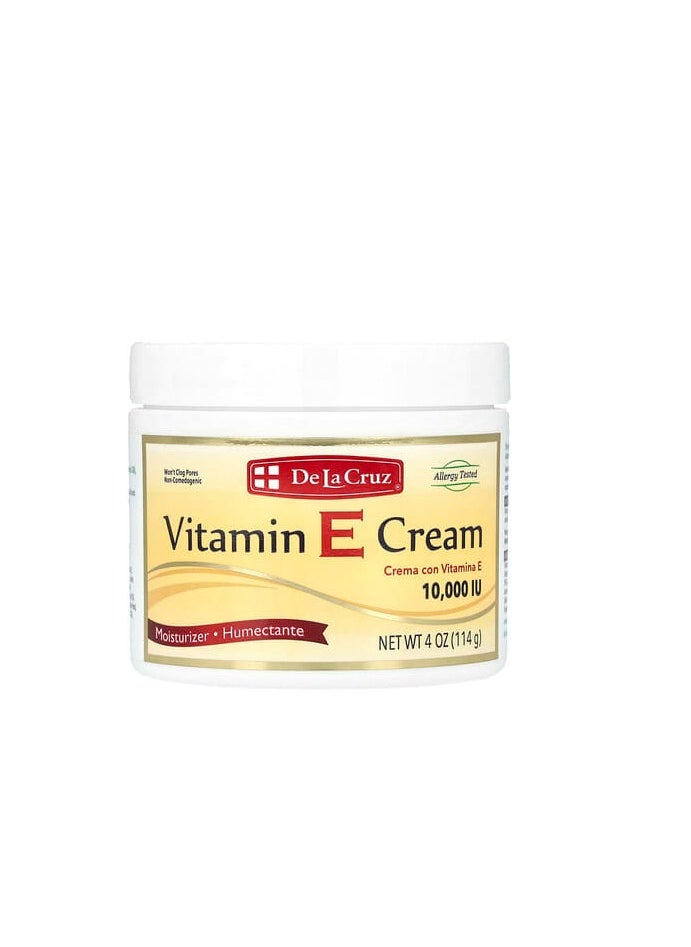 De La Cruz Vitamin E Cream, 10,000 IU, 4 oz (114 g) 