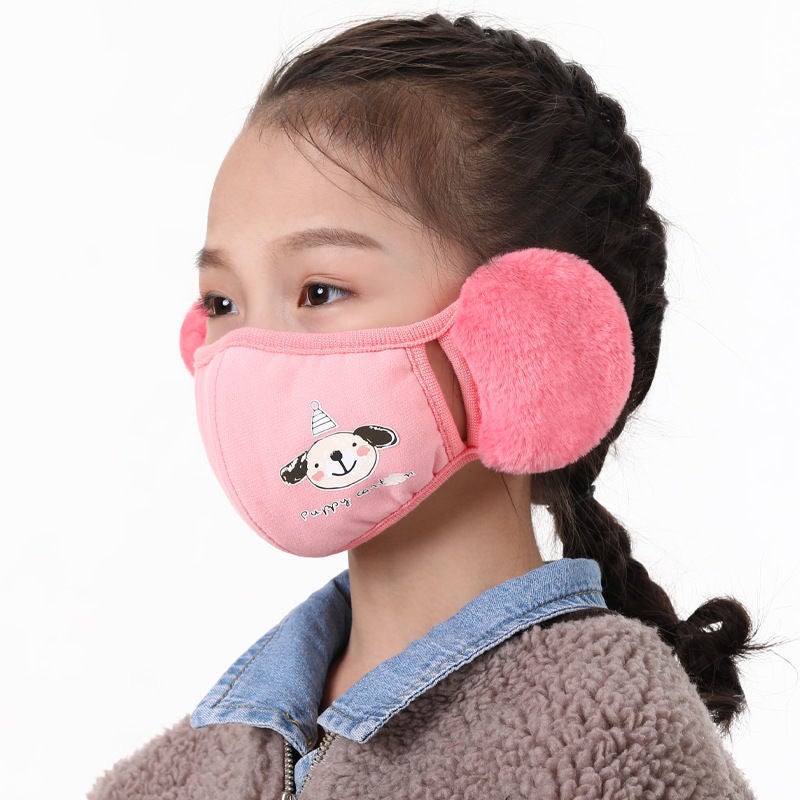 Winter Warm Children'S Mask Children'S Cute Student 3D Cold-Proof Windproof Ear Protection Thickened Universal Mask For Boys And Girls - Image 1