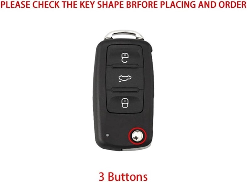 Car Key Case Cover for fit for MK4 Bora Jetta Polo Touran Seat Lavida Octavia - and Stylish(Silver) - Image 4