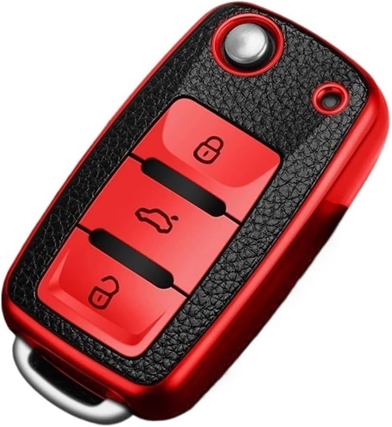 Car Key Case Cover for fit for MK4 Bora Jetta Polo Touran Seat Lavida Octavia - and Stylish(Silver) - Image 2