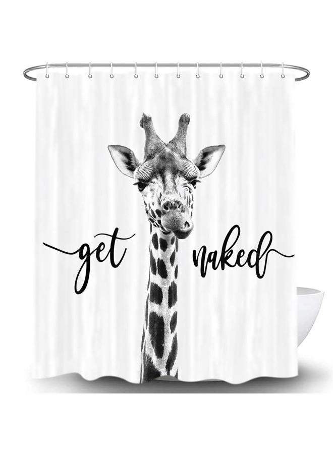 Hajmsug Funny Giraffe Get Naked Shower Curtain for Bathroom, Cute Animal Wildlife Safari Decor Bathtub Fabric Curtain, Waterproof Polyester Shower Curtain Sets with Hooks, 69 x 70 - Image 1