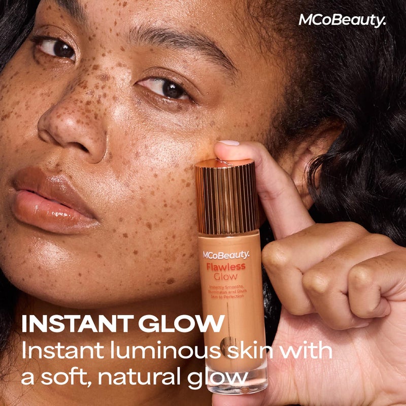 MCoBeauty Flawless Glow Luminous Skin Filter 4.5 Medium - 4-in-1 Liquid Foundation Primer Highlighter Makeup - Dewy Radiant Skin Tint with Squalane for Face - Buildable Glow Complexion Booster - 1 Fl - Image 2