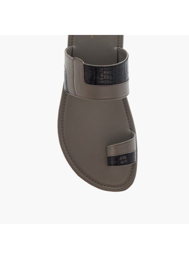 LBL by Shoexpress Boys Textured Slip-On Arabic Sandals with Toe Loop Detail  - Image 3