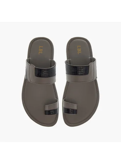 LBL by Shoexpress Boys Textured Slip-On Arabic Sandals with Toe Loop Detail