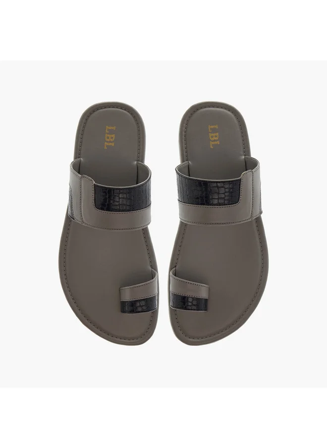 LBL by Shoexpress Boys Textured Slip-On Arabic Sandals with Toe Loop Detail