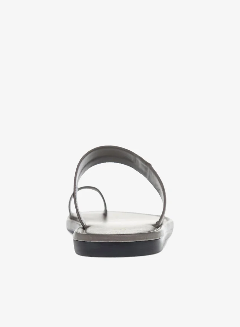 LBL by Shoexpress GREY Boys Textured Slip-On Arabic Sandals with Toe Loop Detail Ramadan Collection for Men | Best Price UAE