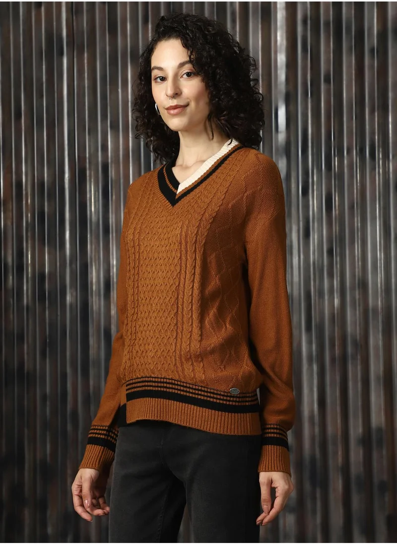 HIGH STAR Women's Multicoloured 100% Acrylic Solid Regular Fit Sweater