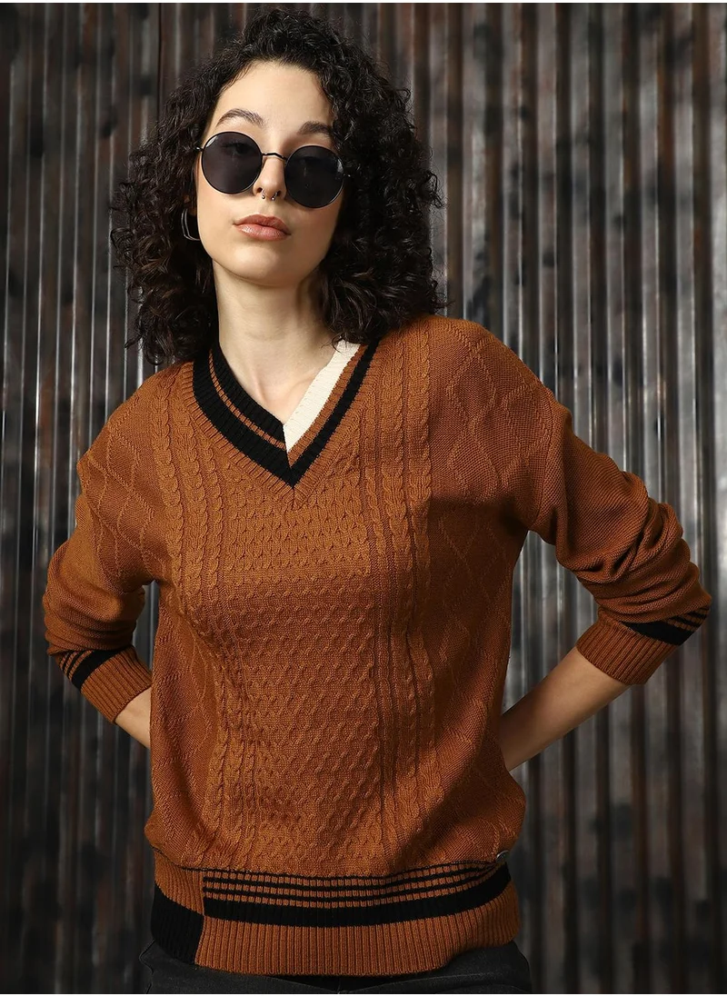 HIGH STAR Women's Multicoloured 100% Acrylic Solid Regular Fit Sweater