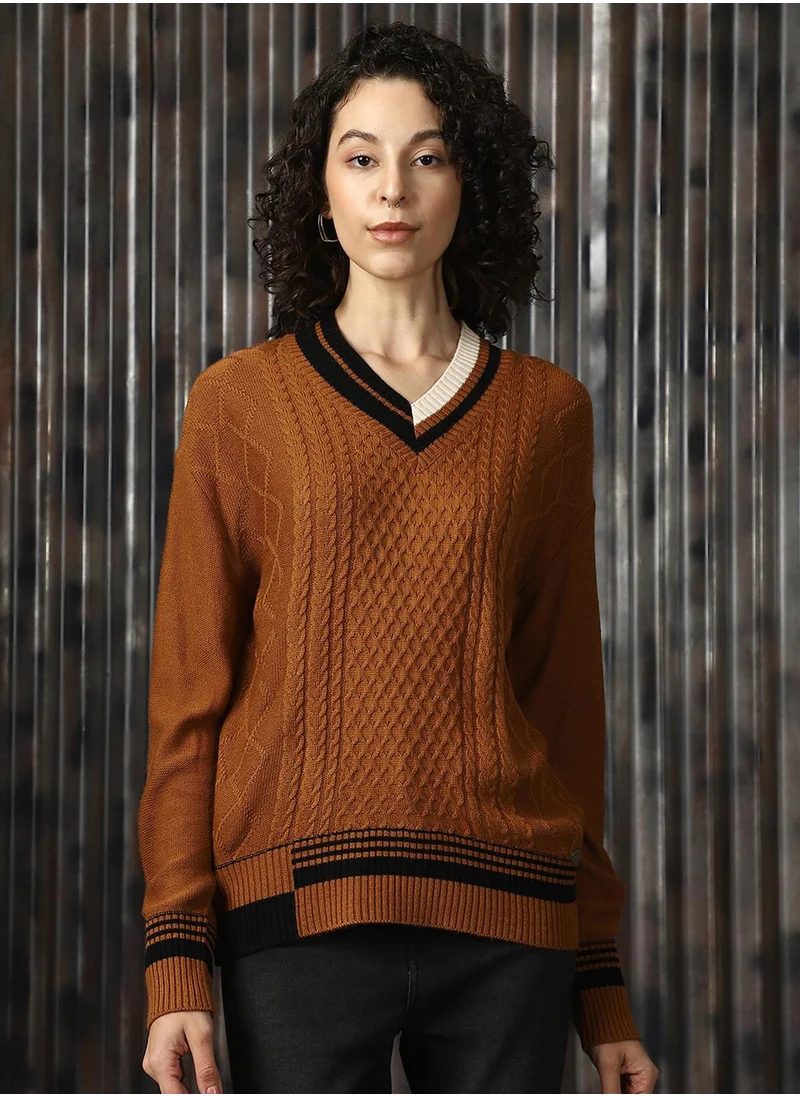 HIGH STAR Women's Multicoloured 100% Acrylic Solid Regular Fit Sweater