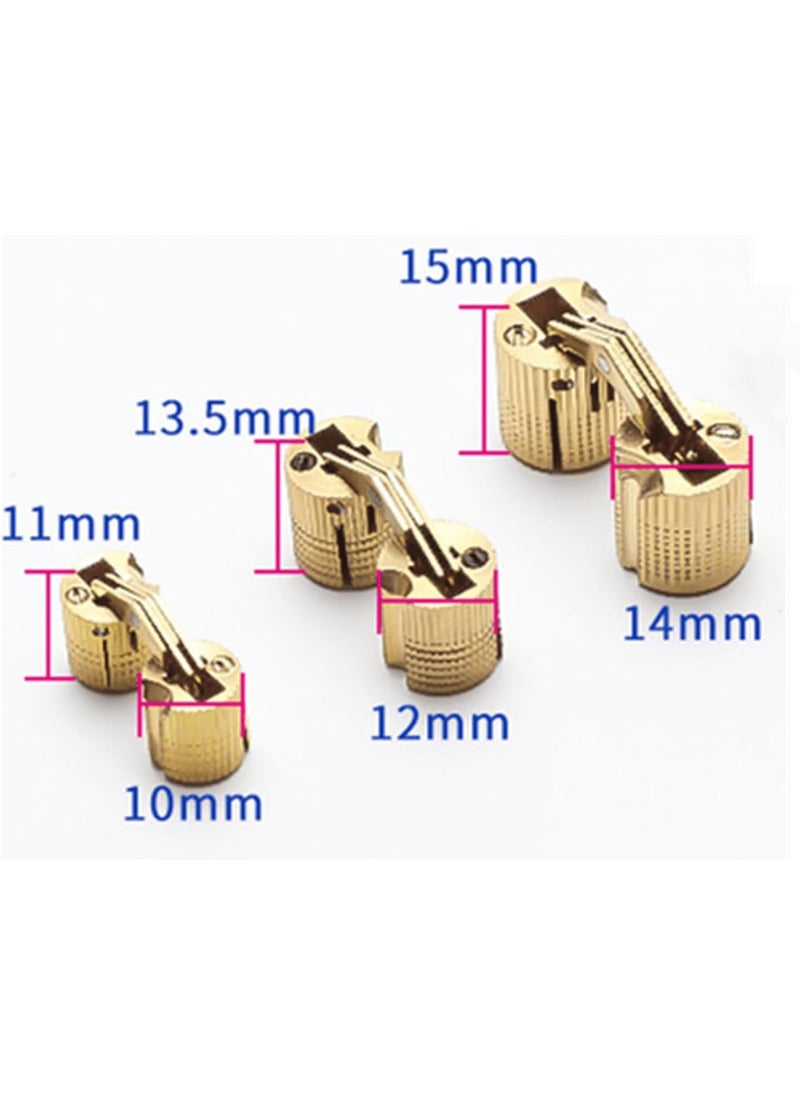 Dophee dophee 4Pcs Brass Barrel Hinge 180 Degree Hidden Invisible Concealed Hinges for DIY Jewelry Box Gift Box Cabinets Handcraft 12mm  - Image 3