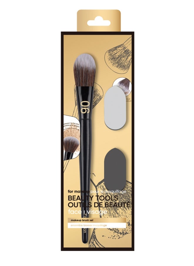 Miniso - A 3-piece base makeup tool kit from the Black Gold Series for flawless application and blending. - Image 1