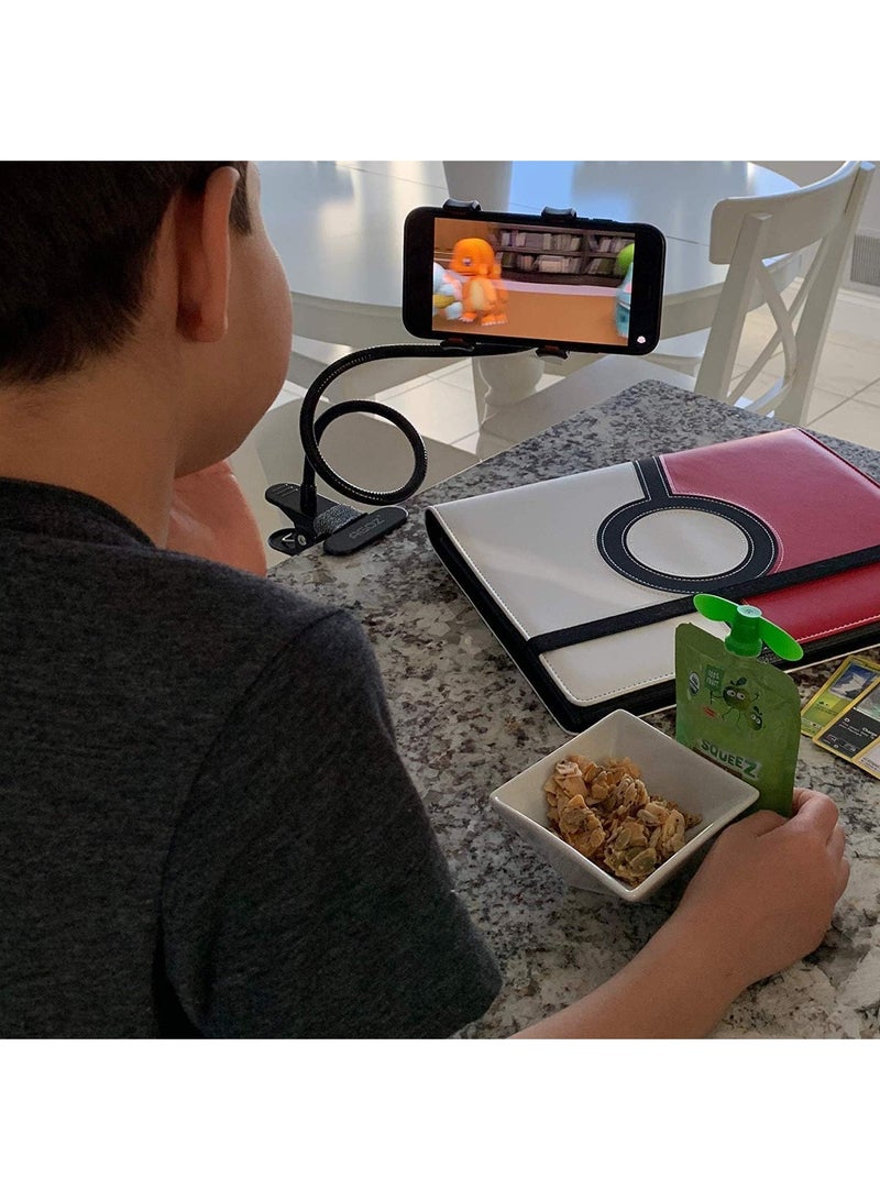 YD حامل هاتف مرن معلق حول الرقبة، دوران 360 درجة، حامل هاتف محمول متعدد الوظائف يدعم جميع الهواتف، أسود - Image 4