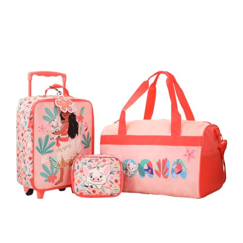 Bioworld Moana Pua Moana Tropical Print Youth 4Piece Carry On Luggage Travel Set - Image 1