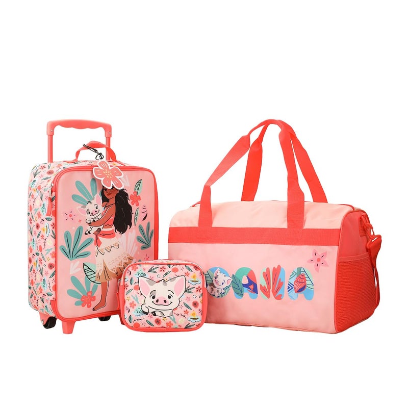 Bioworld Moana Pua Moana Tropical Print Youth 4Piece Carry On Luggage Travel Set - Image 2