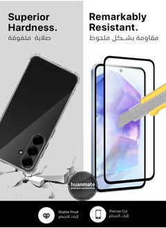 huanmate 2 in 1 Samsung Galaxy A55 Protection Pack - Ultra Clear Shockproof Case & Edge-to-Edge Screen Protector, 360 Degree Protection, Back Cover & Screen Protector for Samsung Galaxy A55  - Image 5