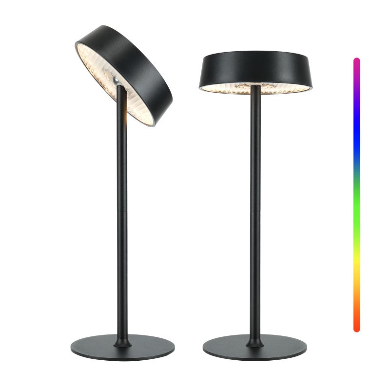 EZVALO Cordless Lamp Rechargeable Table Lamp Battery Operated RGB Dimmable Touch Control 3 Color Temperatures LED Memory Function Portable Outdoor Waterproof Desk Lamp Restaurant Dining Patio Kitchen - Image 2