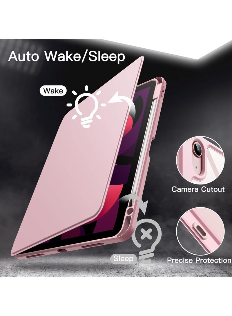 DUSALA 2 in 1 Rotating Case for iPad Air 11-Inch M3/M2 (2025/2024), iPad Air 5/4 (2022/2020 5th/4th Generation 10.9-Inch) with Pencil Holder,360 Degree Rotation Protective Stand Slim Cover Clear Back, Auto Wake/Sleep (iPad Air) With Tempered Glass - Image 4