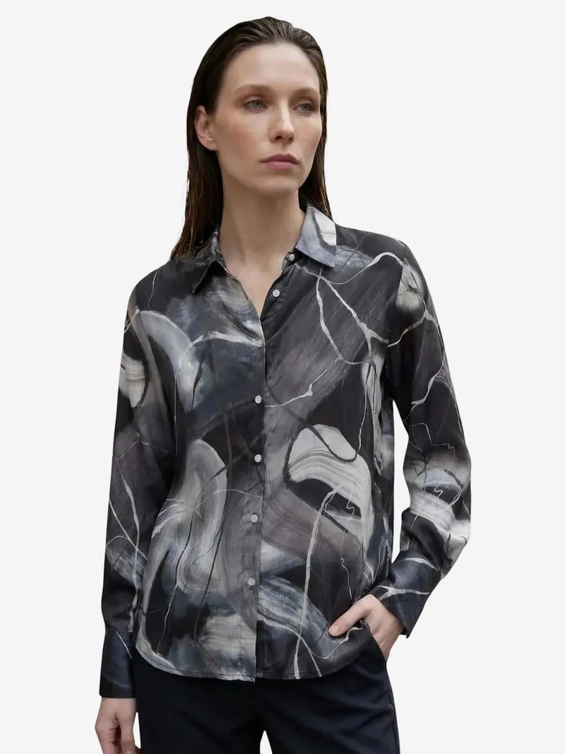 ماي فاشن MY FASHION Abstract Print Button-Up Shirt