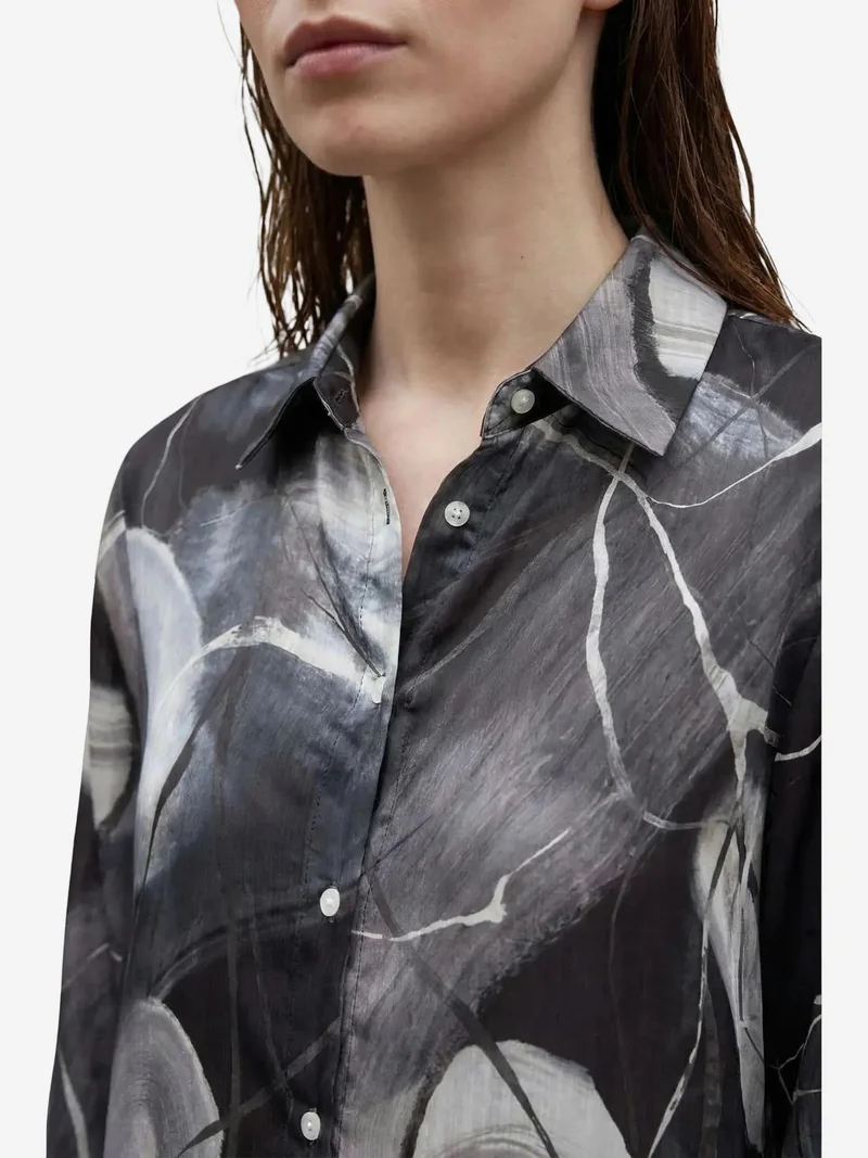 ماي فاشن MY FASHION Abstract Print Button-Up Shirt