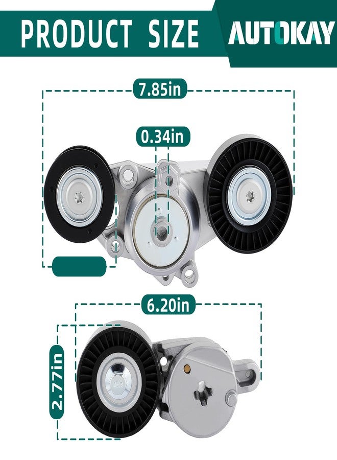 AUTOKAY Belt Tensioner Assembly Set of 2 Fit for Toyota Camry 2010-2011 16601-0V010 - Image 2